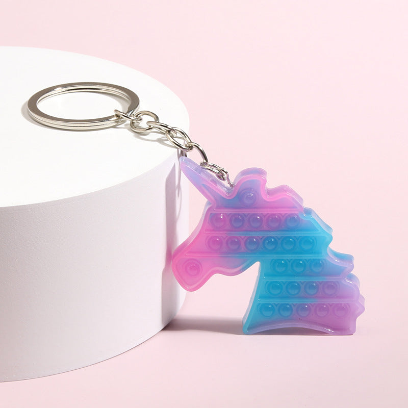 Wholesale Silicone Cartoon Ice Cream Unicorn Keychain